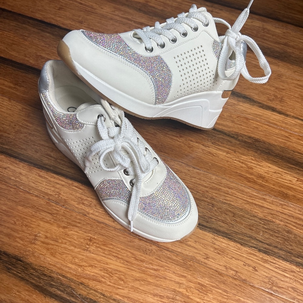 New Bridal/prom shoes glam platform sneakers